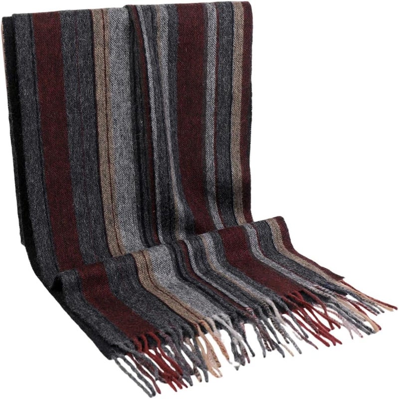 SKNSOFT Winter Wool Plaid Scarf for Men,Women Fashion Tartan Wrap Checkered Scarves - Image 2